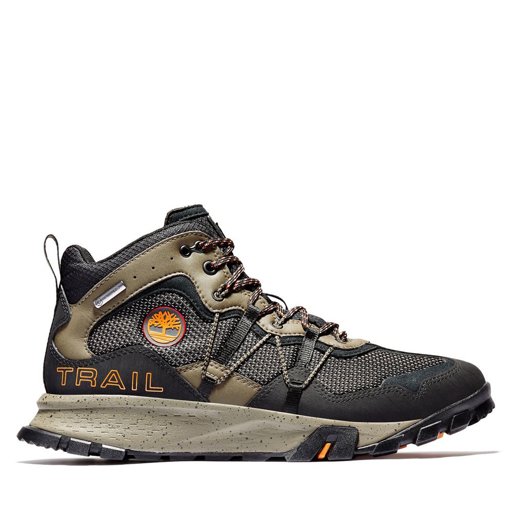 Botas de Caminhada Masculino - Timberland Garrison Trail Impermeavel Mid - NTKEA4163 - Pretas/Marrom